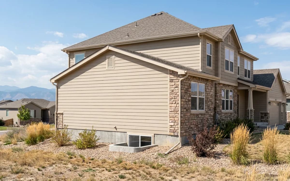 Broomfield newer home with foothills in the distance