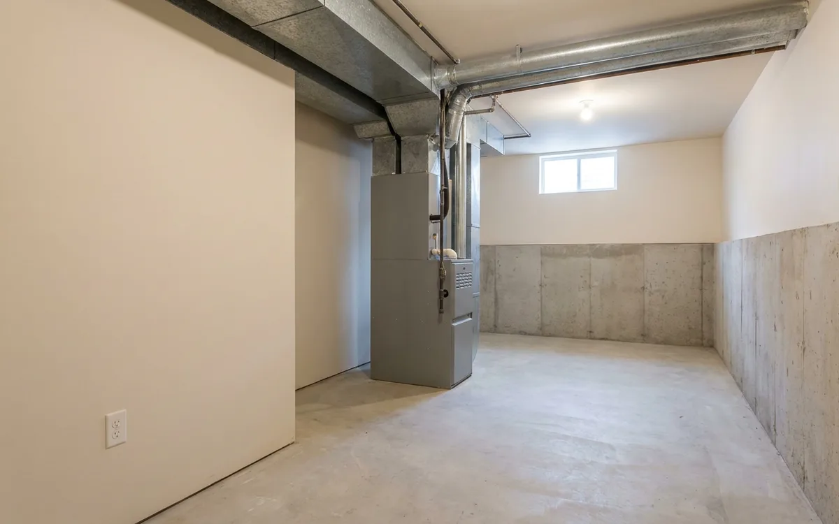 Littleton basement mechanical room with a completed furnace installation
