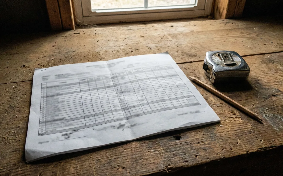 Itemized heating installation estimate showing separate equipment, labor, materials and permit lines